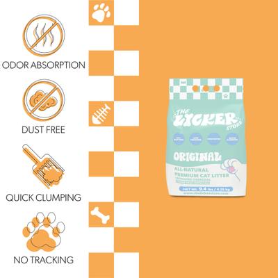 Show full view: THE LICKER STORE Unscented Premium Clumping Bentonite Clay Cat Litter with Activated Charcoal, 28-lb bag slide 3 of 9