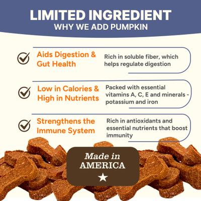 Show full view: Gaines Family Farmstead Pumpkin & Sweet Potato Bones 2-Ingredient Dog Chews, 40-oz bag slide 5 of 8