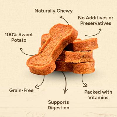 Show full view: Gaines Family Farmstead Sweet Potato Bones Single Ingredient Dog Chews, 32-oz bag slide 4 of 9