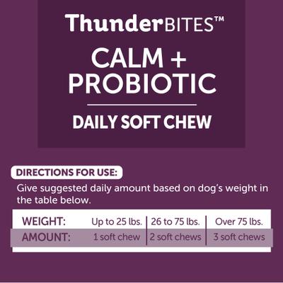 Show full view: ThunderBites Calm+ Probiotic Chicken Flavored Chew Calming Supplement for Dogs, 90 count slide 8 of 11