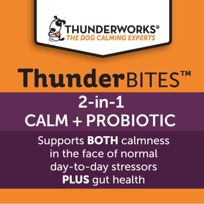 Show full view: ThunderBites Calm+ Probiotic Chicken Flavored Chew Calming Supplement for Dogs, 90 count slide 6 of 11
