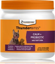 ThunderBites Calm+ Probiotic Chicken Flavored Chew Calming Supplement for Dogs, 90 count