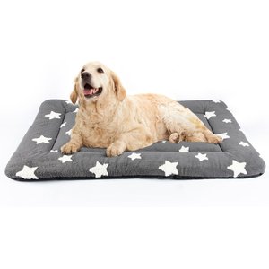 Mora Pets Cozy Star Print Non-Slip Dog & Cat Pad, Grey, 42-in