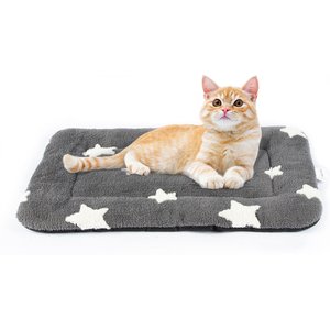 Mora Pets Cozy Star Print Non-Slip Dog & Cat Pad, Grey, 22-in