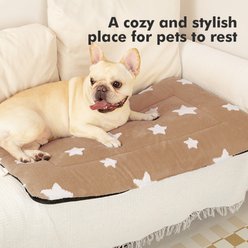 Mora Pets Cozy Star Print Non-Slip Dog & Cat Pad, Brown, 24-in slide 2 of 9