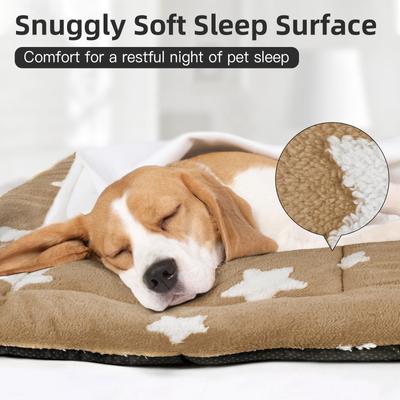 Show full view: Mora Pets Cozy Star Print Non-Slip Dog & Cat Pad, Brown, 24-in slide 3 of 12