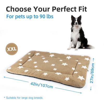 Show full view: Mora Pets Cozy Star Print Non-Slip Dog & Cat Pad, Brown, 42-in slide 6 of 11