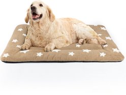 Mora Pets Cozy Star Print Non-Slip Dog & Cat Pad, Brown, 42-in