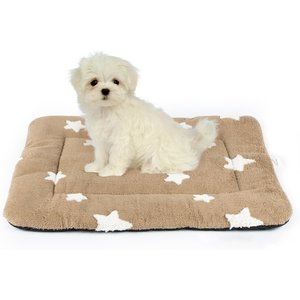 Mora Pets Cozy Star Print Non-Slip Dog & Cat Pad, Brown, 24-in