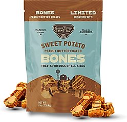 Gaines Family Farmstead Sweet Potato Peanut Butter Topped Dog Bones, 8-oz bag