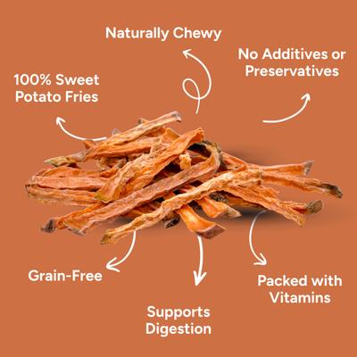 Show full view: Gaines Family Farmstead Sweet Potato Fries Single Ingredient Dog Chews, 8-oz bag slide 4 of 6