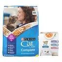 Fancy Feast Classic Collection Broths Variety Pack Complement Wet Food + Cat Chow Complete Dry Cat Food