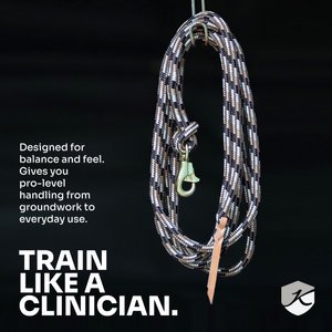 Kensington Protective Products Clinician Horse Training Lead Rope, 10-ft, Black/Black