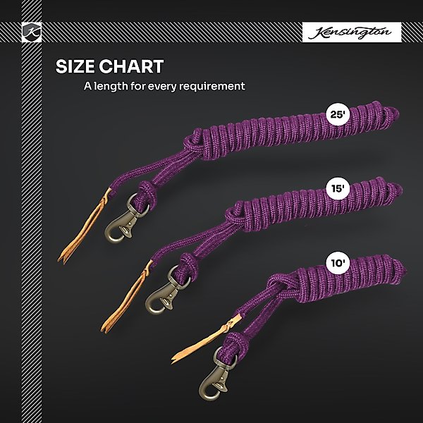 Show full view: Kensington Protective Products Clinician Horse Training Lead Rope, 15-ft, Brown slide 2 of 6