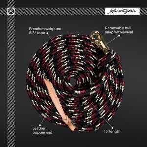 Kensington Protective Products Multi-Colored Clinician Horse Training Lead Rope, 15-ft, Deluxe Black