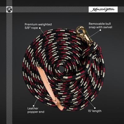 Show full view: Kensington Protective Products Multi-Colored Clinician Horse Training Lead Rope, 15-ft, Merlot slide 3 of 6