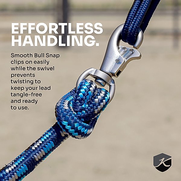 Show full view: Kensington Protective Products Clinician Horse Training Lead Rope, 15-ft, Brown slide 4 of 6