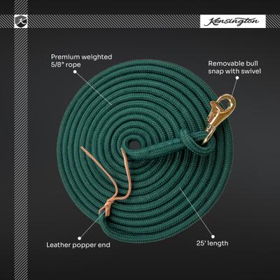 Show full view: Kensington Protective Products Clinician Horse Training Lead Rope, 25-ft, Brown slide 3 of 7