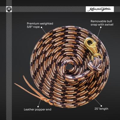 Show full view: Kensington Protective Products Multi-Colored Clinician Horse Training Lead Rope, 25-ft, Kentucky Blue slide 3 of 7