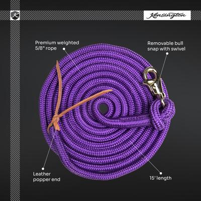 Show full view: Kensington Protective Products Clinician Horse Training Lead Rope, 25-ft, Navy slide 3 of 6