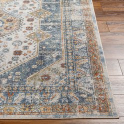 Livabliss Lillian Machine Washable Dog Area Rug, Oatmeal/Gray/Dark Blue/Olive/Brown/Rust, 2.16 x 3.75-ft slide 2 of 8