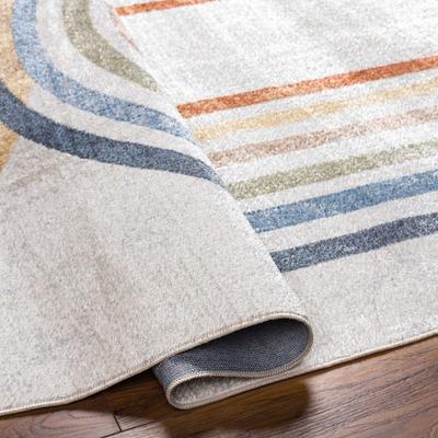 Show full view: Livabliss Lillian Machine Washable Dog Area Rug, Oatmeal/Brown/Gray/Dark Blue/Olive, 6.58 x 9-ft slide 3 of 7