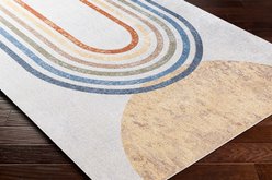 Livabliss Lillian Machine Washable Dog Area Rug, Oatmeal/Brown/Gray/Dark Blue/Olive, 5.25 x 7-ft slide 2 of 7