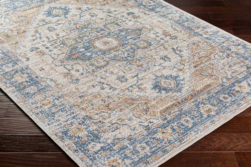 Show full view: Livabliss Lillian Square Machine Washable Dog Area Rug, Oatmeal/Gray/Dark Blue/Brown/Olive, 7.83 x 7.83-ft slide 8 of 8