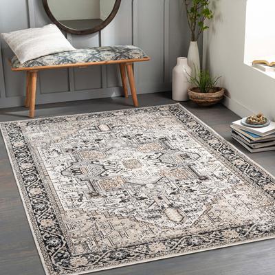Show full view: Livabliss Lavadora Machine Washable Dog Area Rug, Black/Taupe/Light Beige/Gray/Light Gray, 5.25 x 7-ft slide 2 of 8