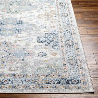 Show full view: Livabliss Lavadora Machine Washable Dog Area Rug, Ivory/Medium Gray/Teal/Sage/Brown/Charcoal, 5.25 x 7-ft slide 5 of 8