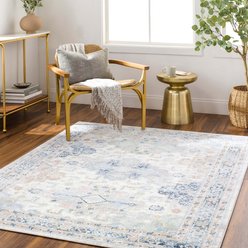 Livabliss Lavadora Machine Washable Dog Area Rug, Ivory/Medium Gray/Teal/Sage/Brown/Charcoal, 5.25 x 7-ft slide 2 of 7