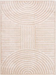 Livabliss Fossay Shag Machine Washable Dog Area Rug, Light Beige/Beige, 5.25 x 7-ft