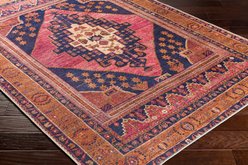 Livabliss Amelie Machine Washable Dog Area Rug, Dark Blue/Rose/Burnt Orange/Wheat, 8.83 x 12-ft slide 2 of 8