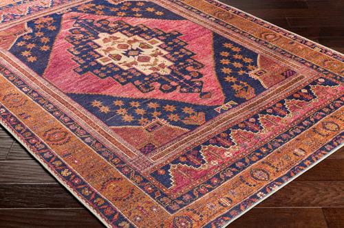 Show full view: Livabliss Amelie Machine Washable Dog Area Rug, Dark Blue/Rose/Burnt Orange/Wheat, 6.58 x 9-ft slide 8 of 8