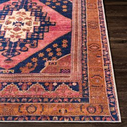 Livabliss Amelie Machine Washable Dog Area Rug, Dark Blue/Rose/Burnt Orange/Wheat, 7.83 x 10.16-ft slide 2 of 8