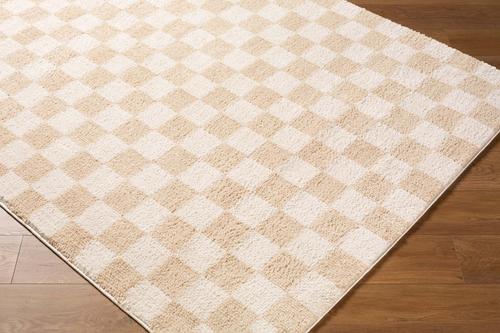 Show full view: Livabliss Fossay Shag Checker Machine Washable Dog Area Rug, Light Beige/Beige, 6.58 x 9-ft slide 6 of 7