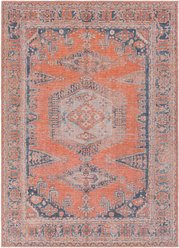 Livabliss Colin Machine Washable Dog Area Rug, Burnt Orange/Blue/Pale Blue/Tan, 5.25 x 7.25-ft slide 1 of 8