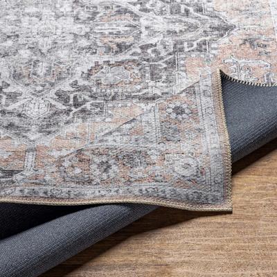 Show full view: Livabliss Tahmis Machine Washable Dog Area Rug, Beige/Charcoal/Gray/Light Gray, 6.58 x 9-ft slide 3 of 8