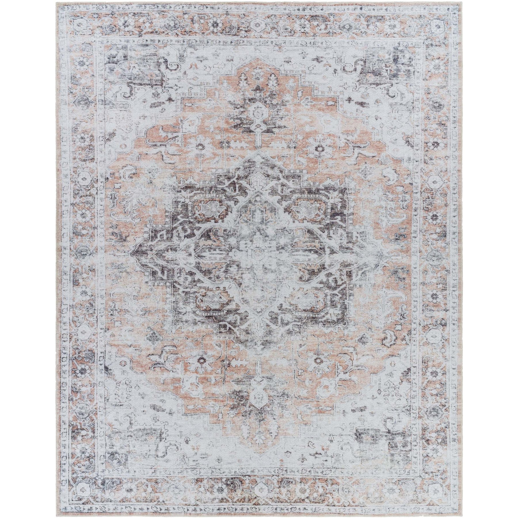 Livabliss Tahmis Machine Washable Dog Area Rug, Beige/Charcoal/Gray/Light Gray, 7.83 x 10.16-ft