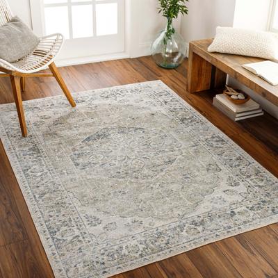 Show full view: Livabliss Lillian Machine Washable Dog Area Rug, Gray/Olive/Oatmeal/Black/Dark Blue/Brown, 6.58 x 9-ft slide 2 of 8