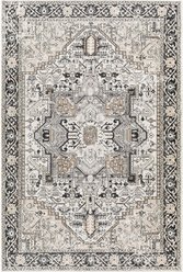 Livabliss Lavadora Machine Washable Dog Area Rug, Black/Taupe/Light Beige/Gray/Light Gray, 5.25 x 7-ft