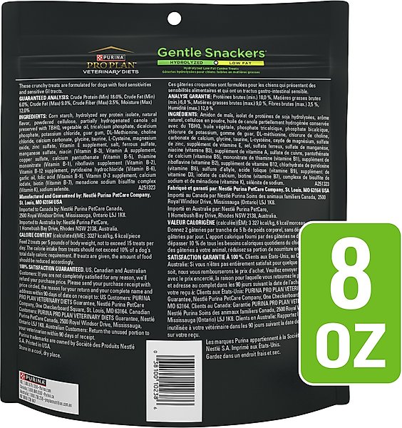 Show full view: Purina Pro Plan Veterinary Diets Gentle Snackers Dog Treats, 8-oz pouch slide 3 of 10