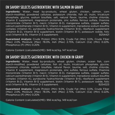 Show full view: Purina Pro Plan Veterinary Diets EN Savory Selects in Gravy Salmon & Chicken Variety Pack Wet Cat Food, 5.5-oz, case of 24 slide 7 of 10