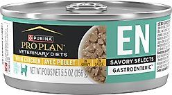 Purina Pro Plan Veterinary Diets EN Gastroenteric Savory Selects in Gravy with Chicken Wet Cat Food, 5.5-oz can, case of 24