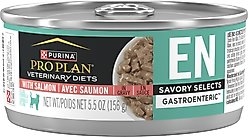 Purina Pro Plan Veterinary Diets EN Gastroenteric Savory Selects in Gravy with Salmon Wet Cat Food, 5.5-oz can, case of 24