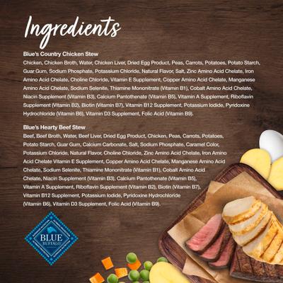 Show full view: Blue Buffalo's Stew Chicken & Beef Variety Pack Wet Dog Food, 12.5-oz can, bundle of 18  slide 7 of 11