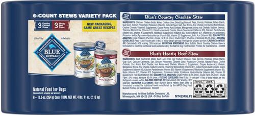 Show full view: Blue Buffalo's Stew Chicken & Beef Variety Pack + Homestyle Recipe Chicken & Beef Wet Dog Food slide 7 of 10