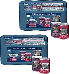Blue Buffalo Wilderness Beef & Salmon Variety Pack Wet Dog Food, 12.5-oz can, bundle of 12 