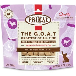 Primal The G.O.A.T. Chicken & Goat Milk Flavored Crunchy Cat Treats, 2-oz bag