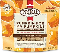 Primal Pumpkin for My Pumpkin Chicken & Pumpkin with Goat Milk Flavored Crunchy Dog Treats, 2-oz bag